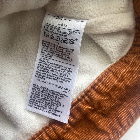 Old Navy Brown Corduroy Shacket Brown Sherpa Jacket Button Down Shirt 3-6 m - Picture 3 of 5